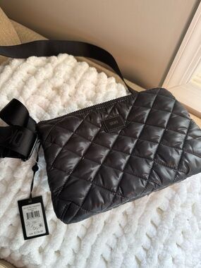 DKNY Black Quilted Belt Bag